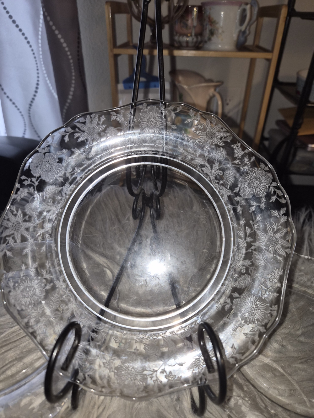 Set of 3 Vintage Fostoria Romance Etched 7.5 Inch Dessert Plates